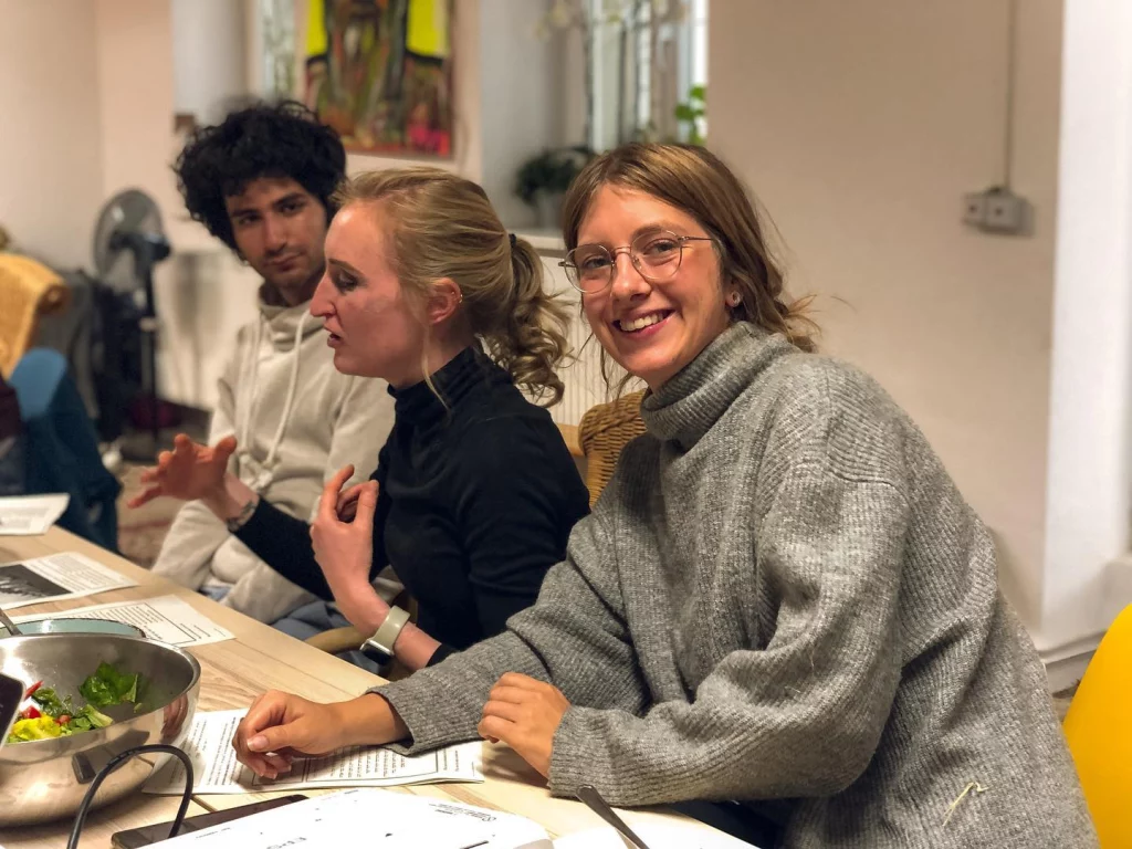 Students gather to share a meal and study at Hillel Deutschland. 