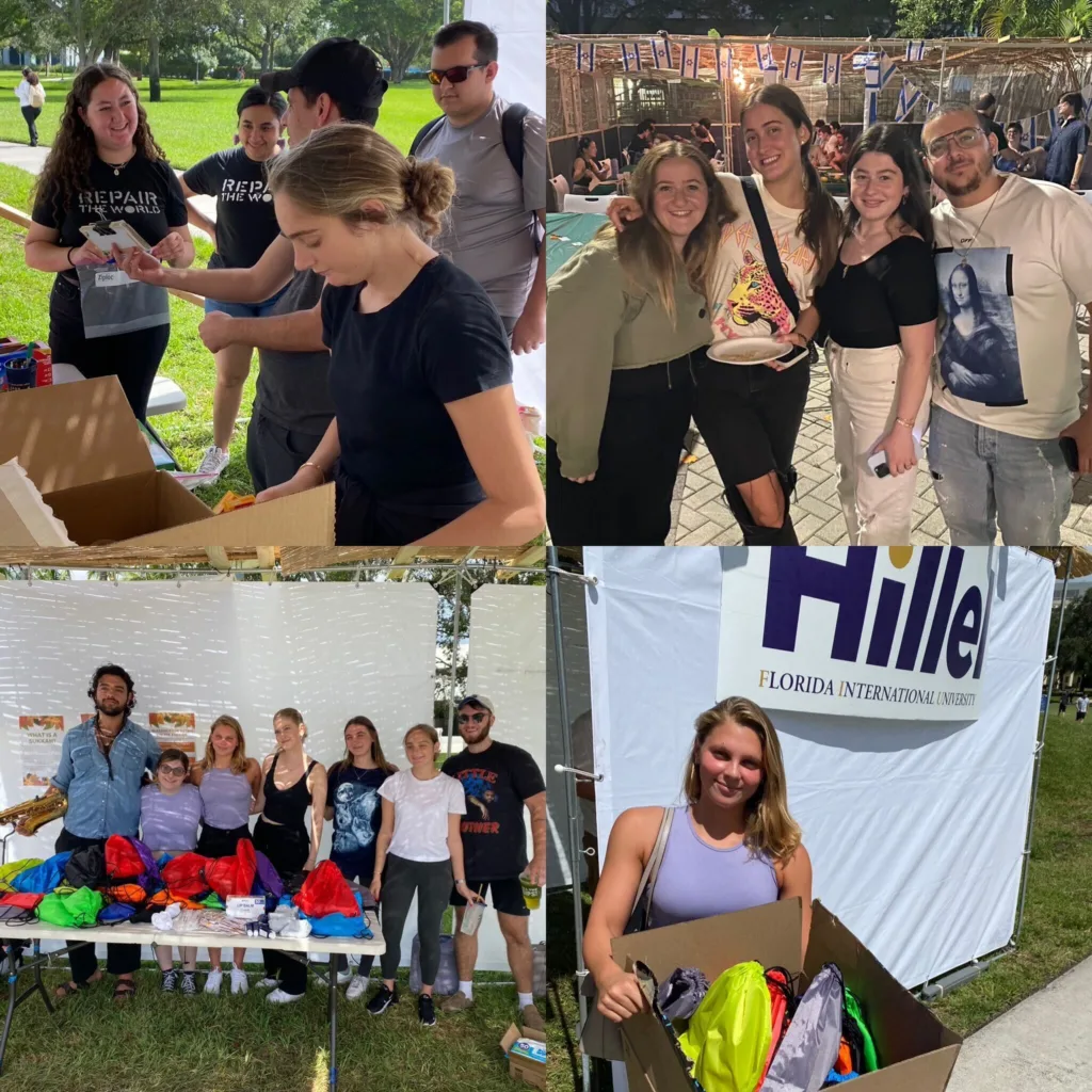 A collage of sukkot photos from Florida International University.